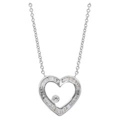 Captivant collier en forme de cœur en or blanc 18 carats avec diamants 0,53 carat - GIA 