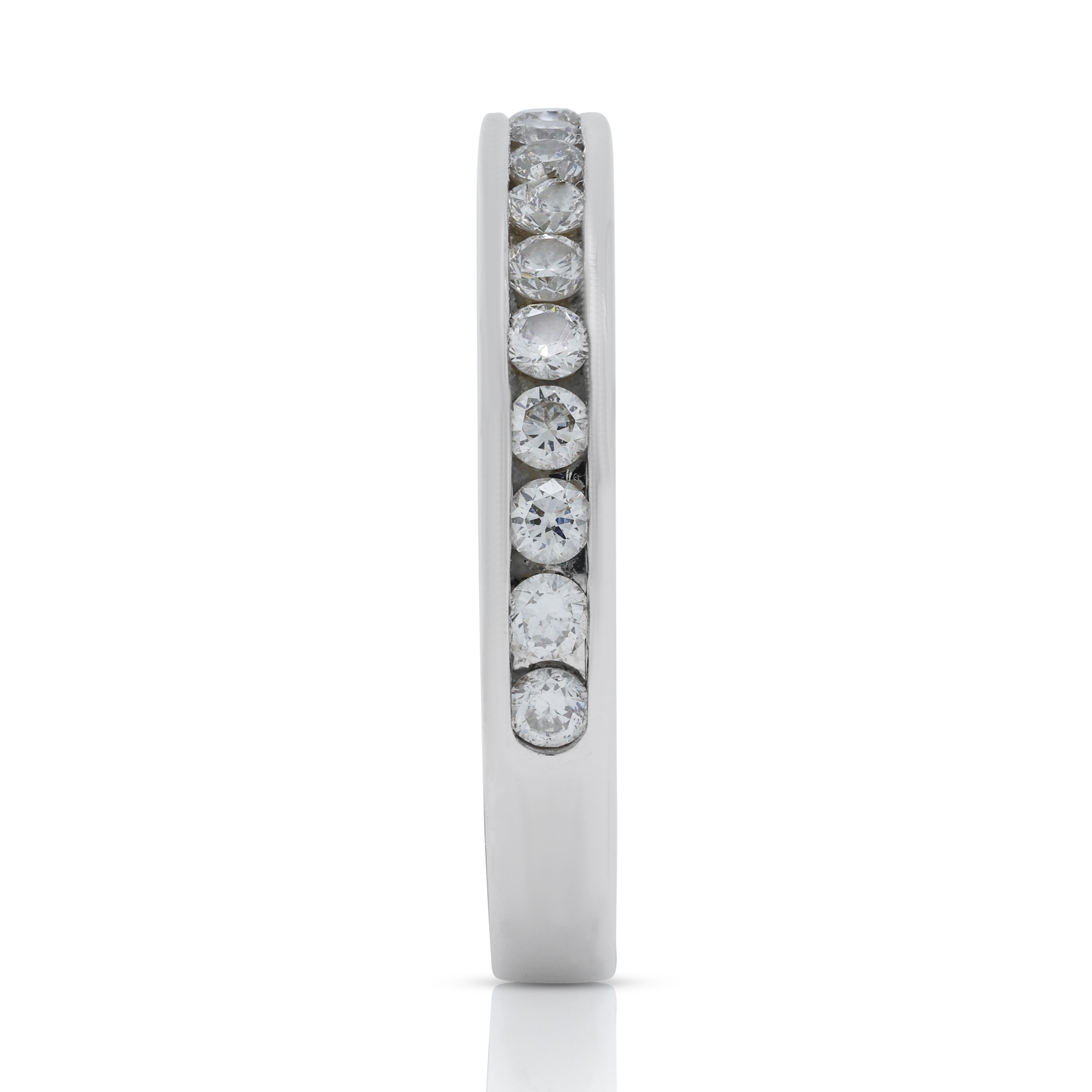 Women's Captivating 0.54ct Diamonds Half Eternity Ring in 18K White Gold For Sale