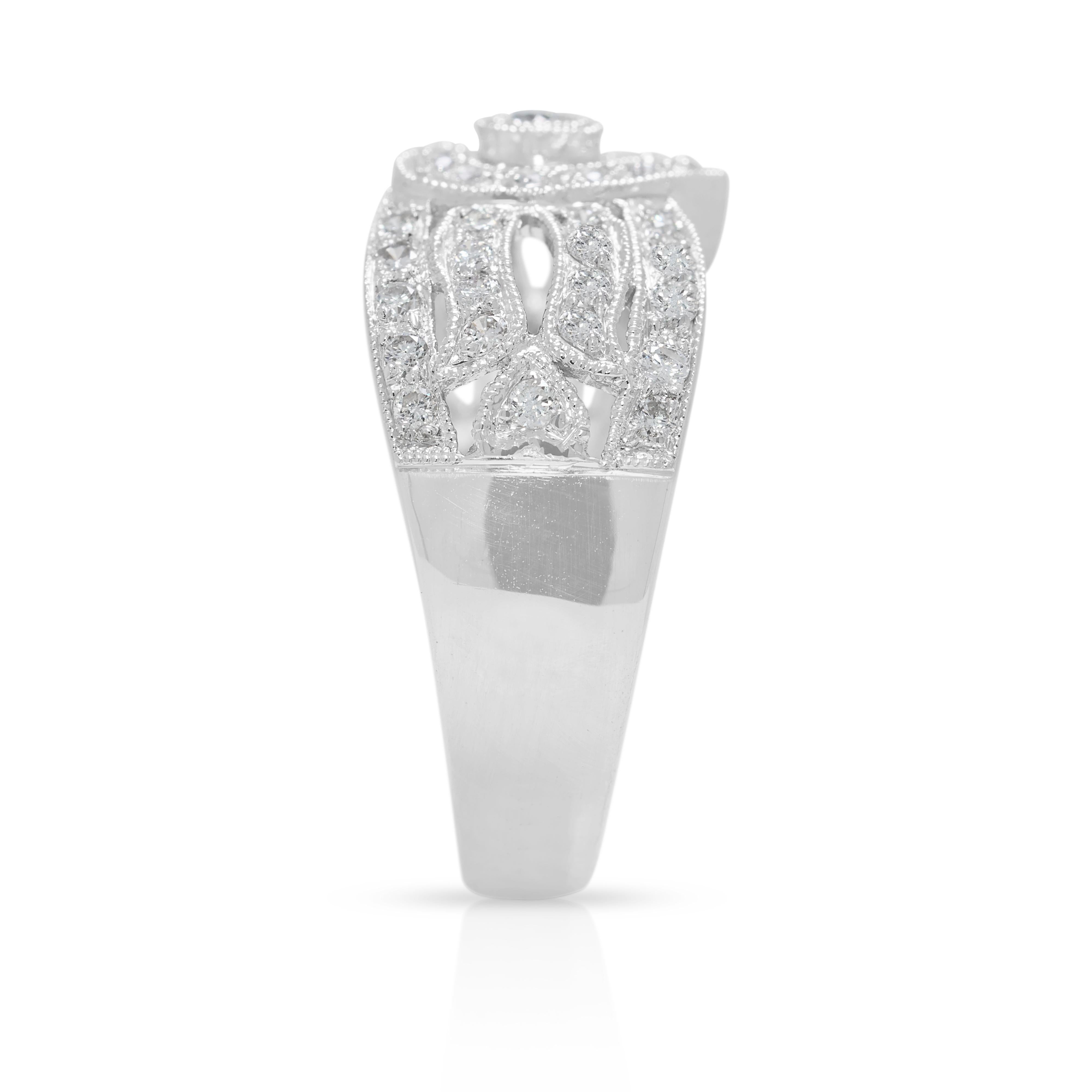 De las mujeres Cautivador Anillo de Cóctel de Diamantes Naturales de 0,57 ct en Oro Blanco de 18 quilates en venta