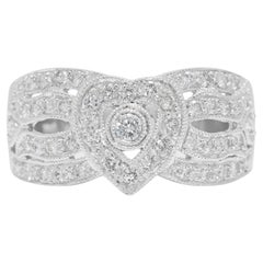 Fesselnder 0,57ct natürlicher Diamant-Cocktailring aus 18K Weißgold