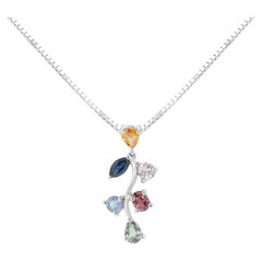 Captivating 0.70ct Multi-Colored Sapphires Pendant - (Chain Not Included)