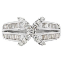 Captivating 0.79 carat Natural Diamond Ring in 18K White Gold