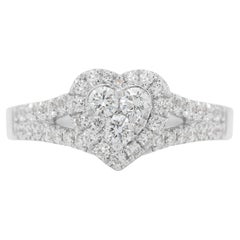 Captivating 0.81ct Round Brilliant Natural Diamond Halo Ring in 18K White Gold