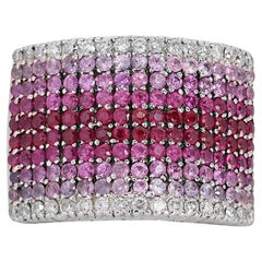 Captivating 0.85ct Pink Sapphire and Diamond Cluster Ring in 18K White Gold