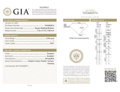 Accattivante diamante a taglio quadrato Brilliante da 0,90 carati