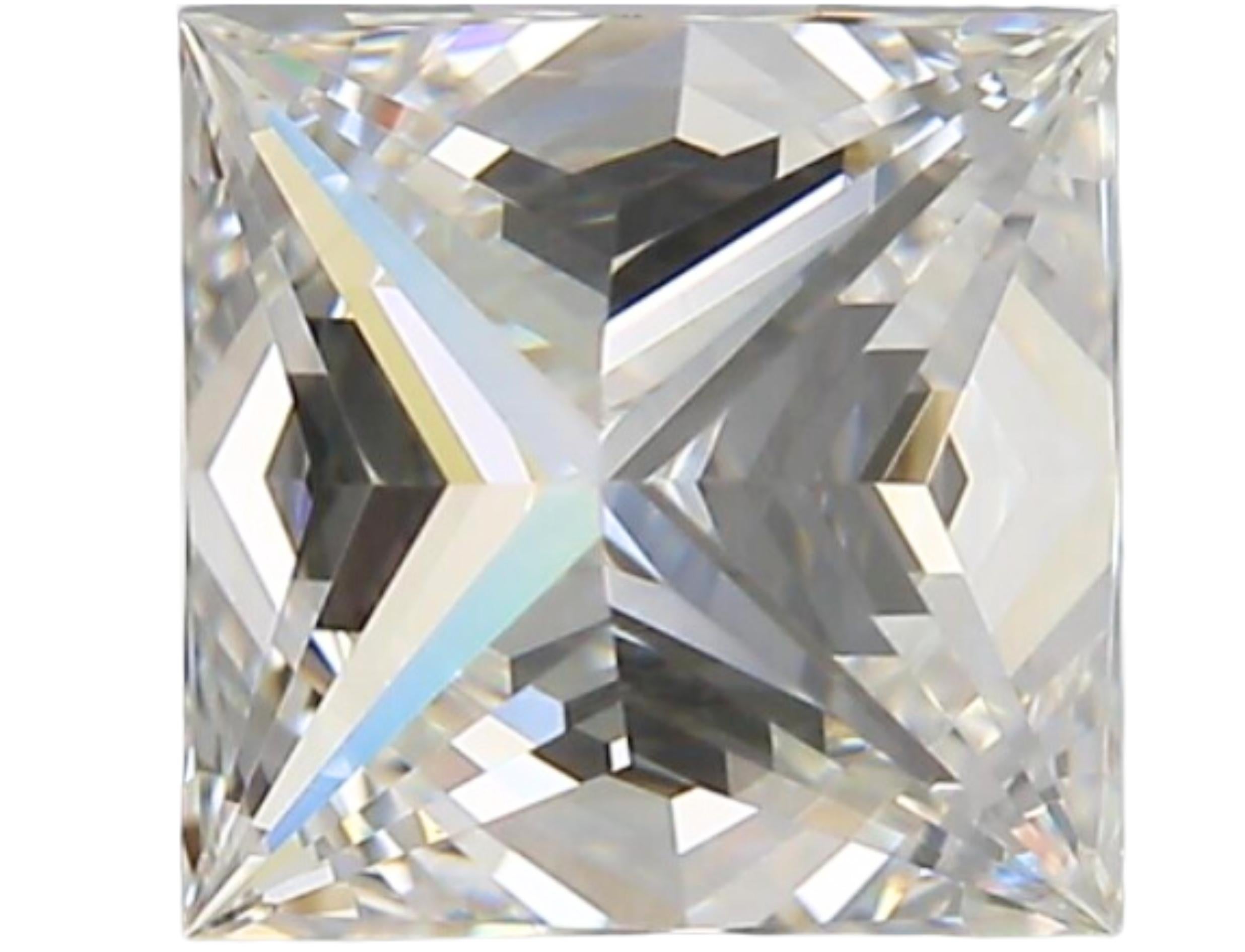 Captivant diamant brillant taille carrée de 0,90 carat en vente 1