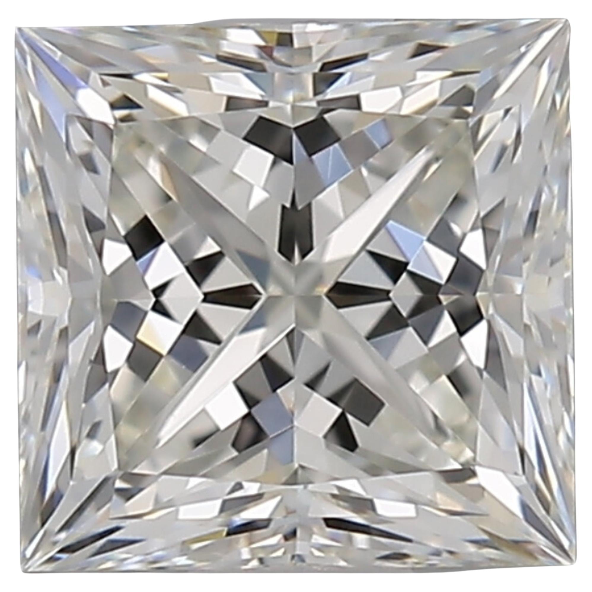 Captivant diamant brillant taille carrée de 0,90 carat en vente