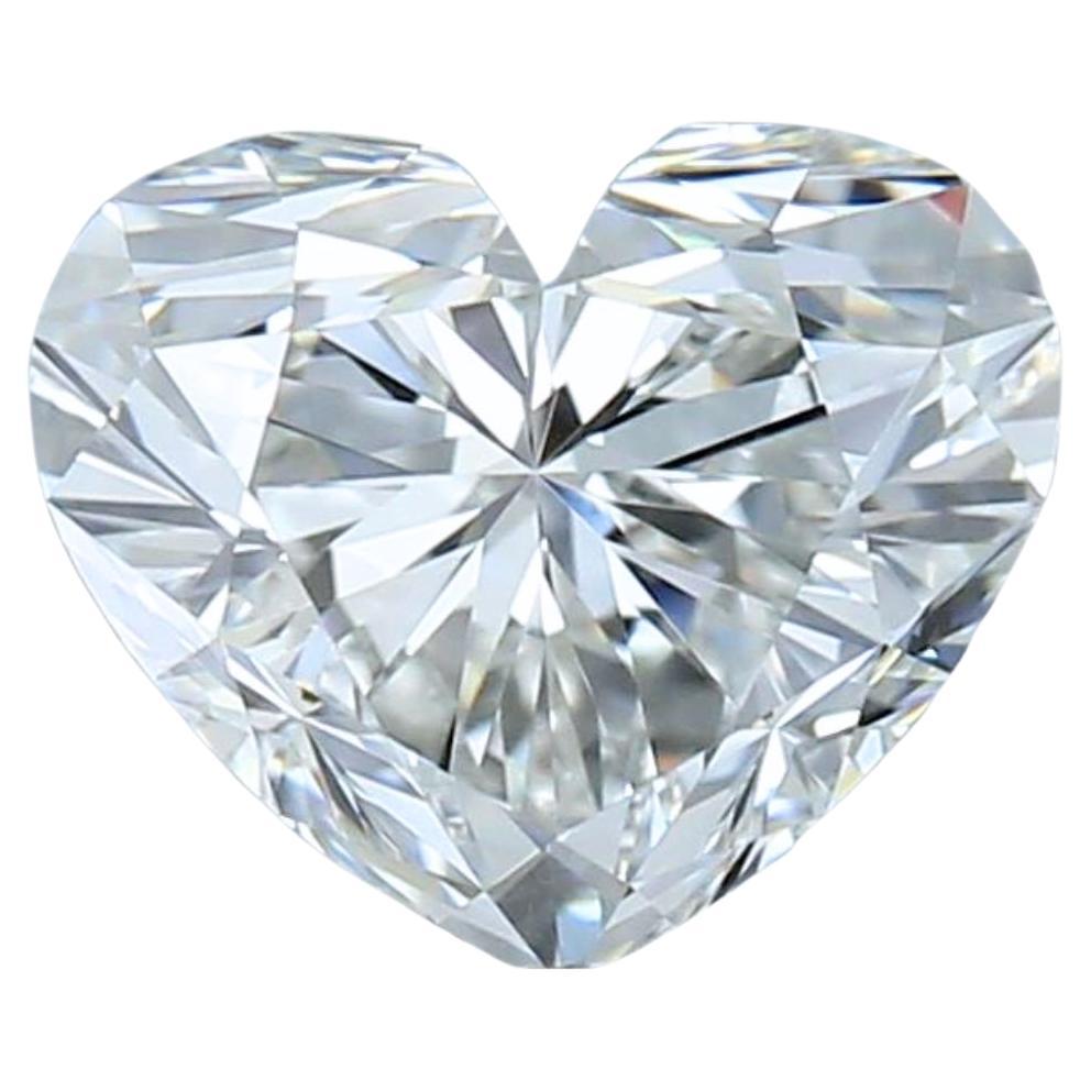 Captivant diamant en forme de cœur à taille idéale de 0,90 ct - certifié GIA en vente