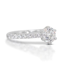 Captivating 0.90ct Round Brilliant Diamond Pave Ring in 18K White Gold