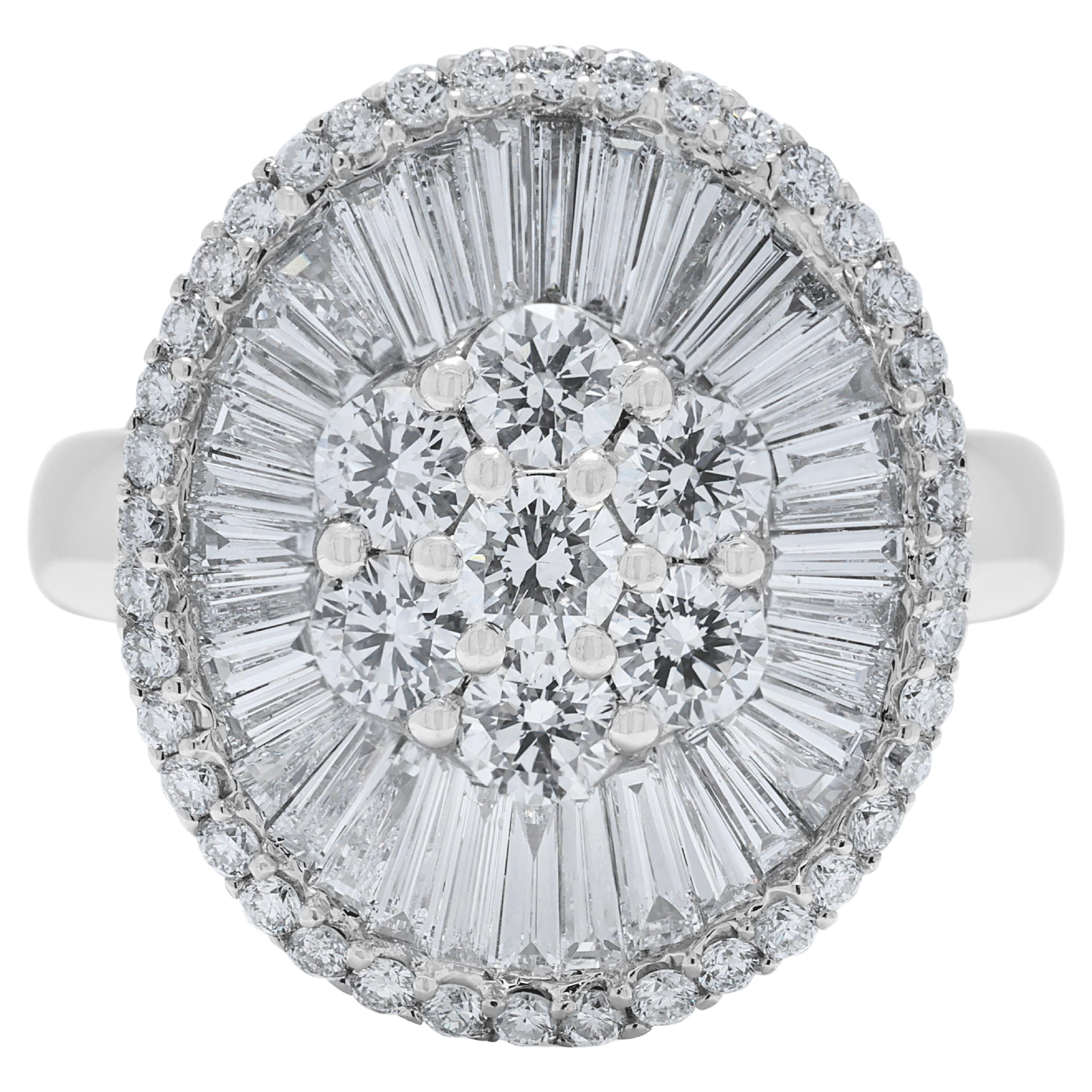 Captivating 0.96ct Diamond Cocktail Ring in 18K White Gold