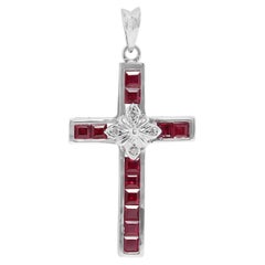 Captivating 1 carat & 20 points Ruby Pendant w/ Natural Diamonds - Pendant Only