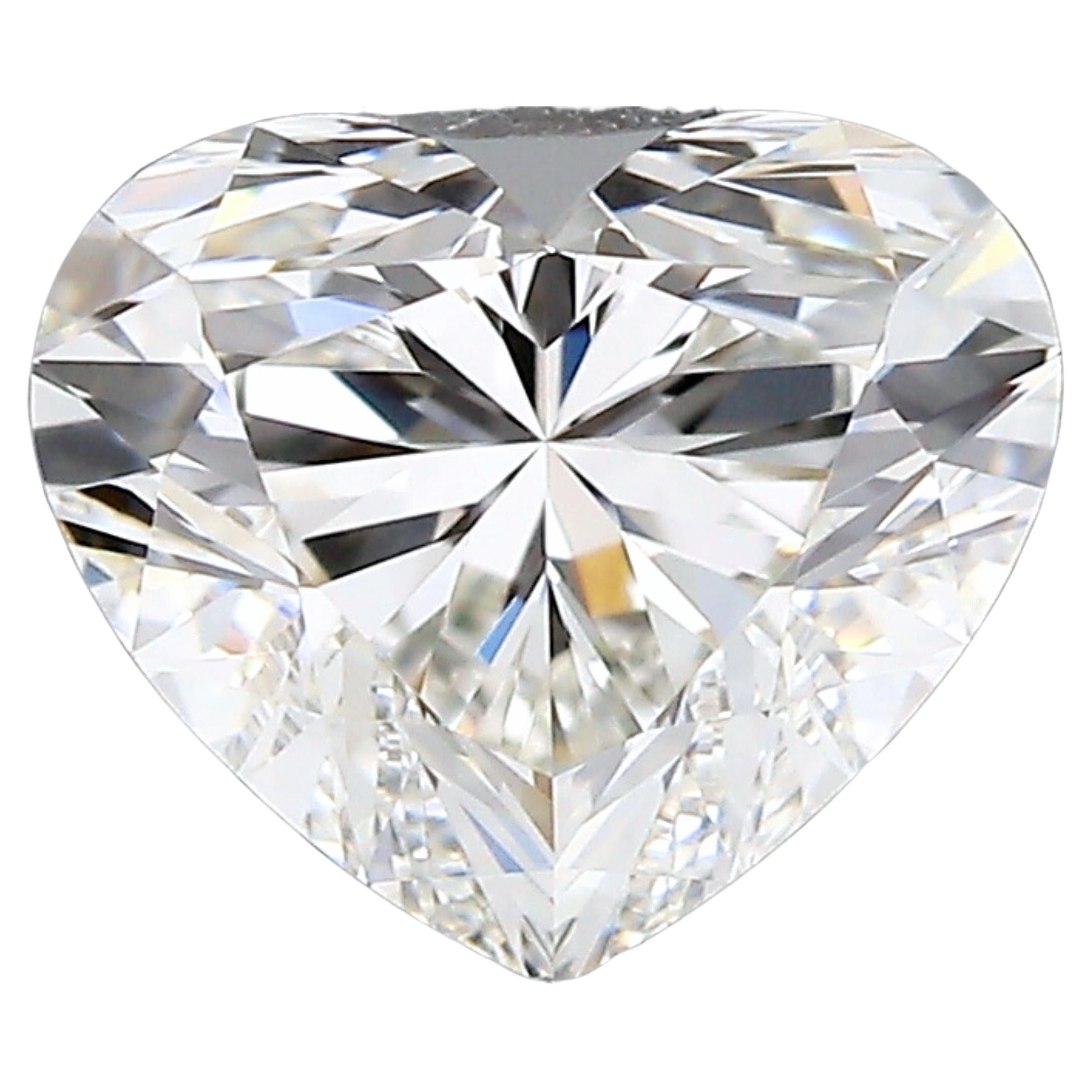 Captivant diamant brillant taille cœur de 1 carat