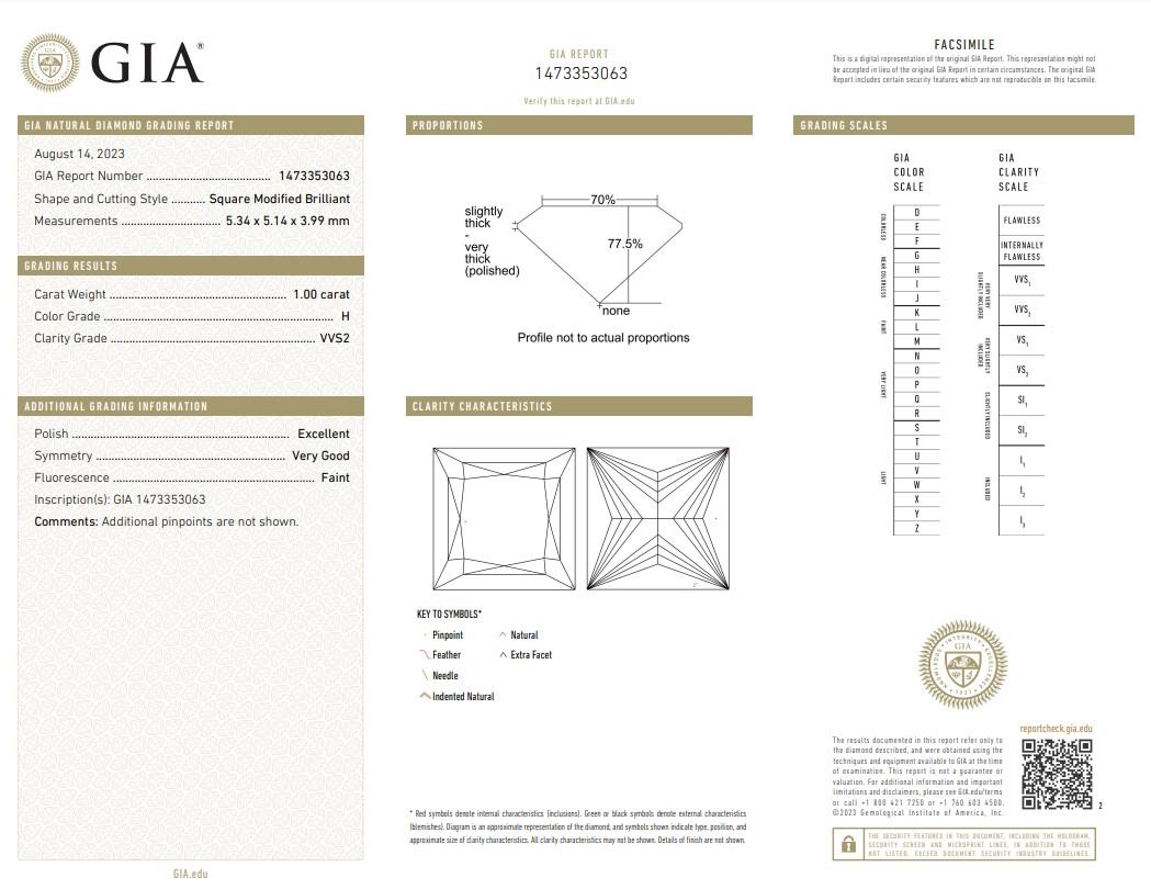 Captivante bague solitaire en or jaune 18k avec 1,00ct de diamant - Certifiée GIA Pour femmes en vente