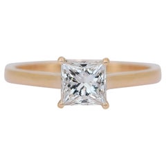Fesselnder 1,00ct Diamant Solitär Ring in 18k Gelbgold - GIA zertifiziert