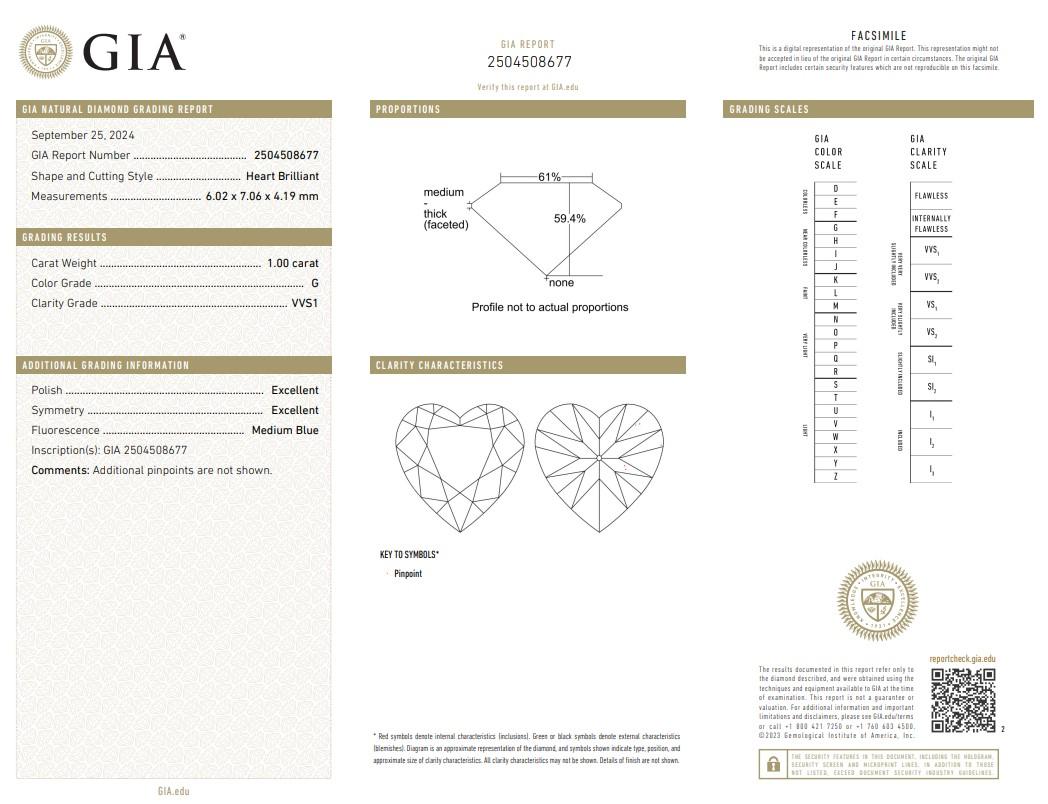 Bezaubernder Solitär-Ring, 1,00 Karat Doppelter ausgezeichneter Diamant im Idealschliff Damen im Angebot