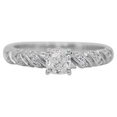 Captivating 1.04ct  Diamonds Pave Ring in 14k White Gold - IGI Certified