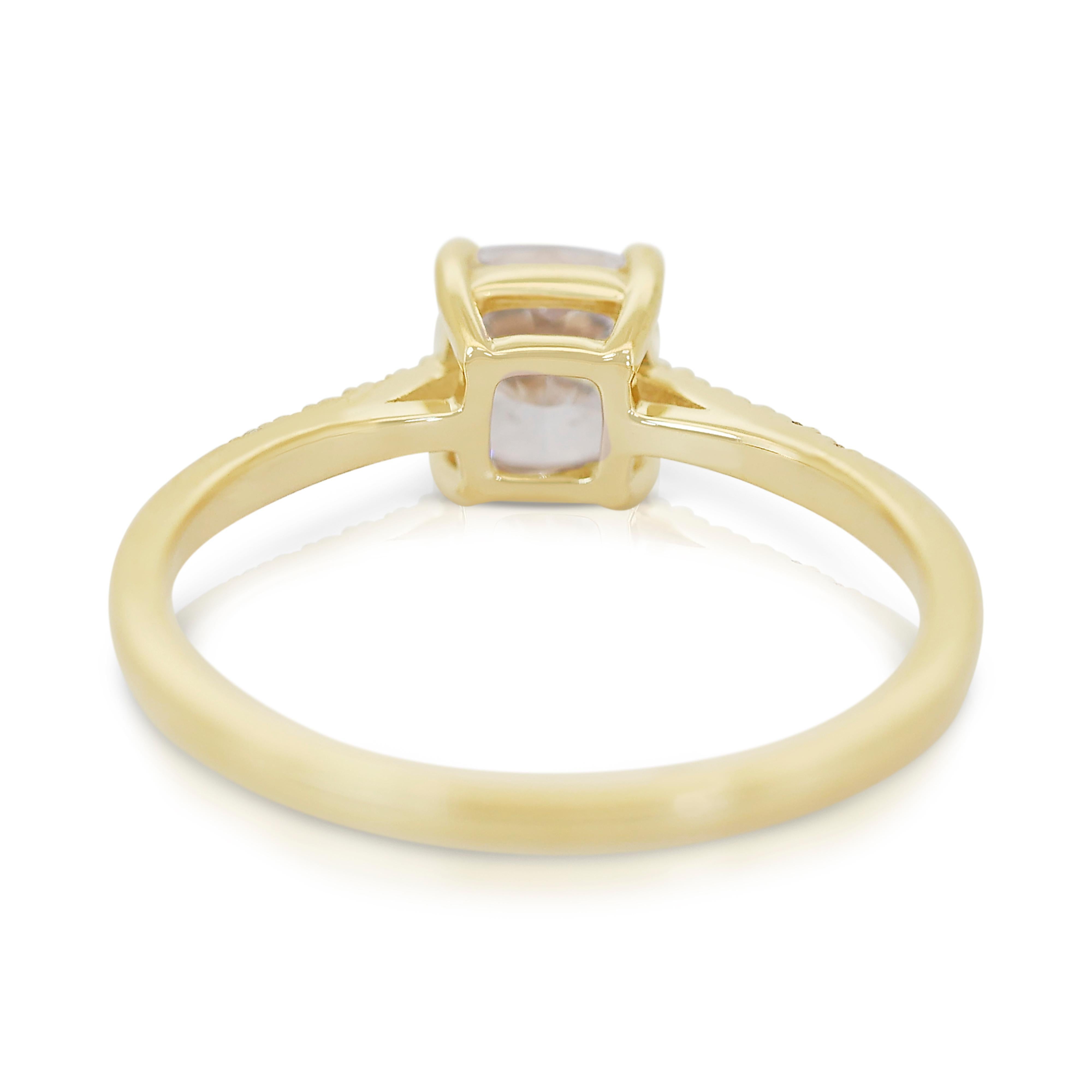 Captivating 1.06ct Diamonds Pave Ring in 18k Yellow Gold - IGI Certified 2
