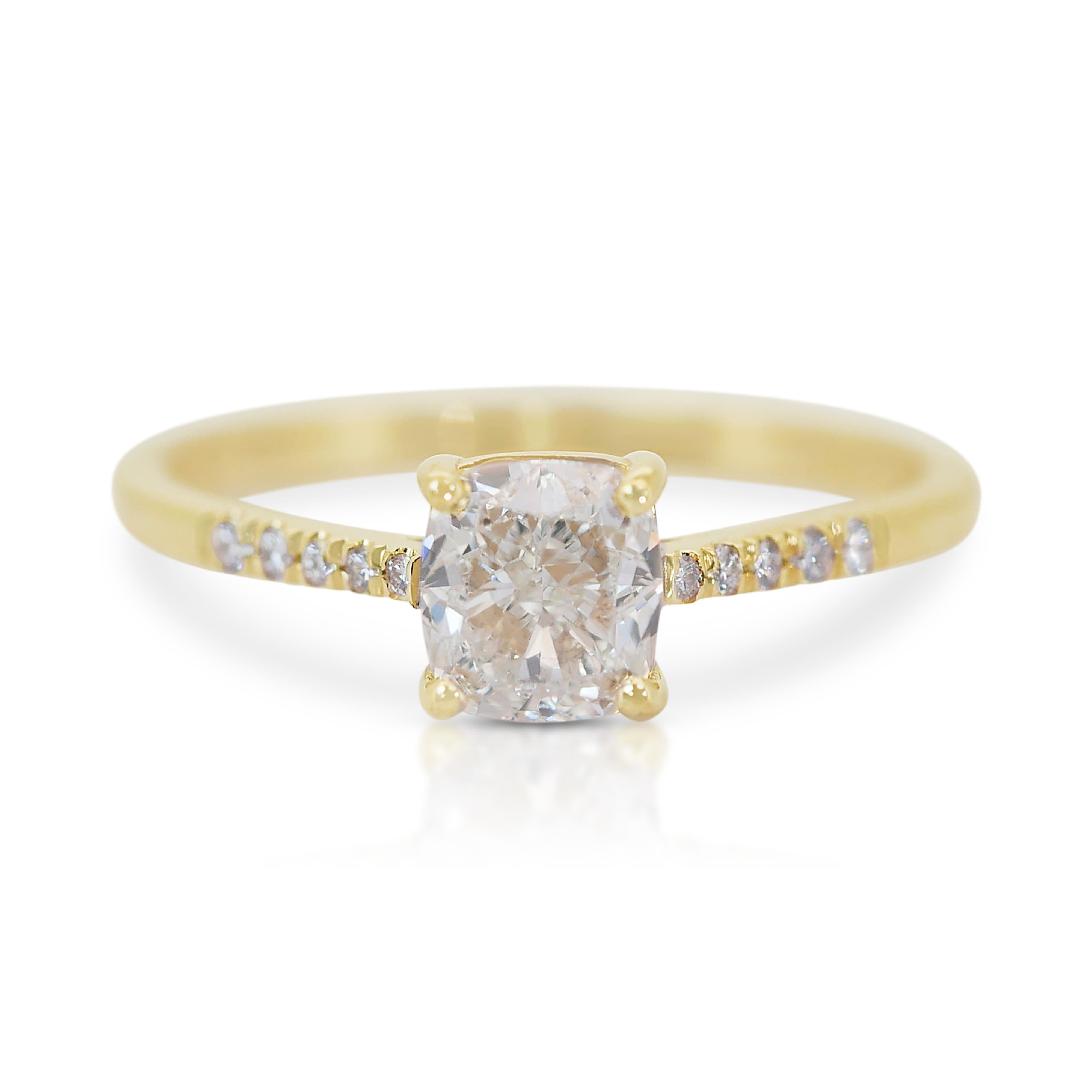 Captivating 1.06ct Diamonds Pave Ring in 18k Yellow Gold - IGI Certified 3