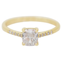 Captivating 1.06ct Diamonds Pave Ring in 18k Yellow Gold - IGI Certified