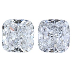 Captivating 1.21ct Double Excellent Ideal Cut Pair of Cushion Diamonds - GIA