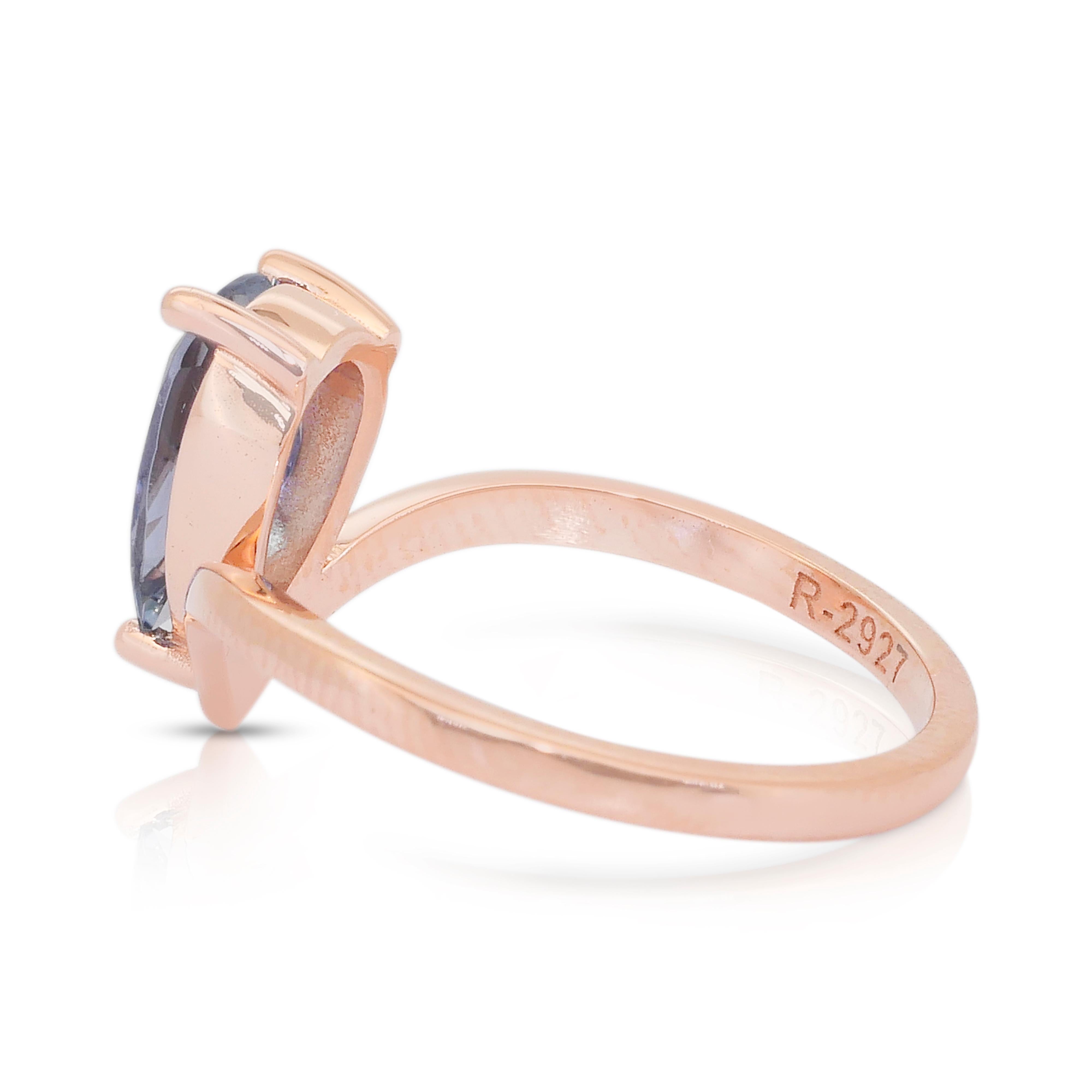 Fesselnder 1,21ct Tansanit Solitaire Ring in 18k Rose Gold - IGI zertifiziert im Angebot 1
