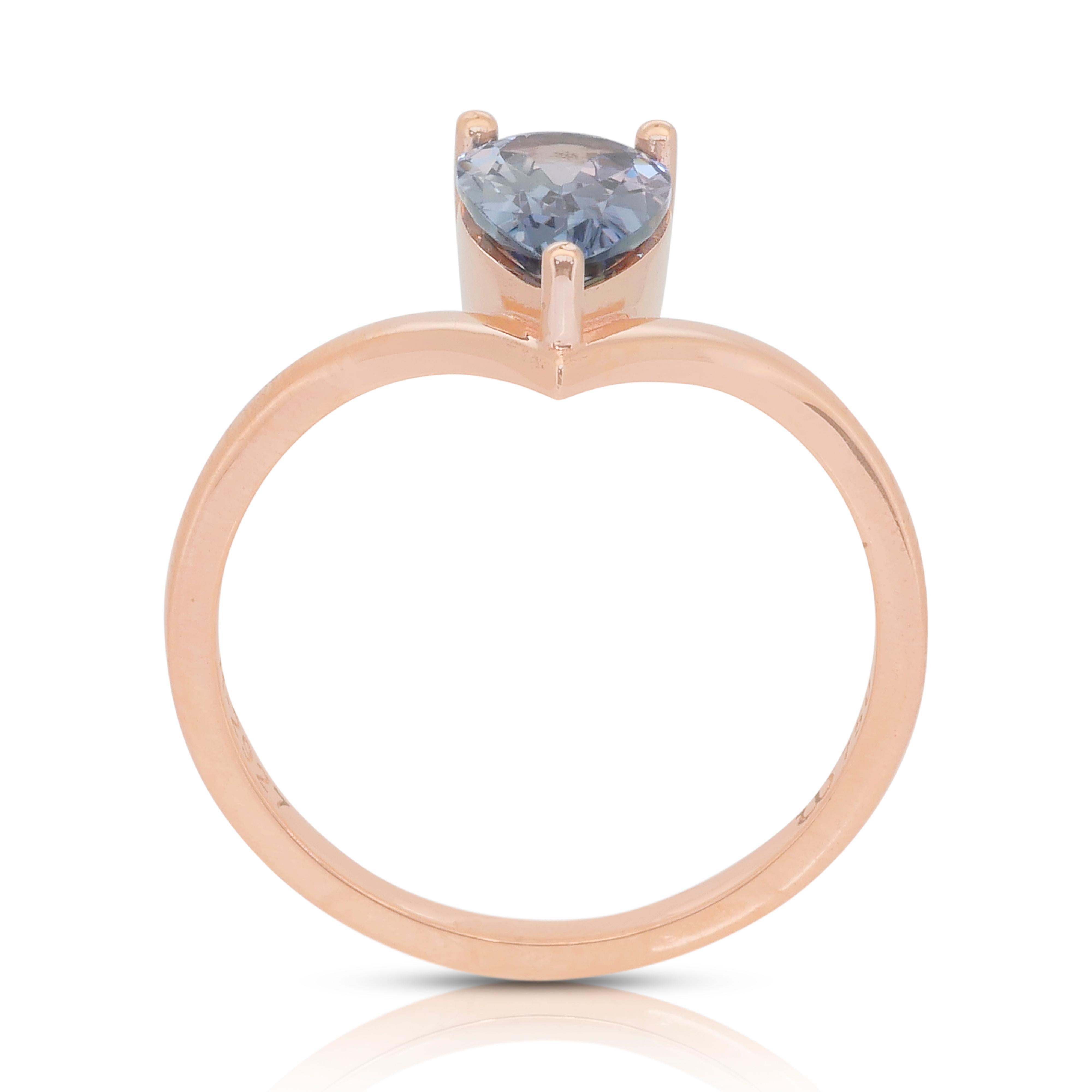 Fesselnder 1,21ct Tansanit Solitaire Ring in 18k Rose Gold - IGI zertifiziert im Angebot 4