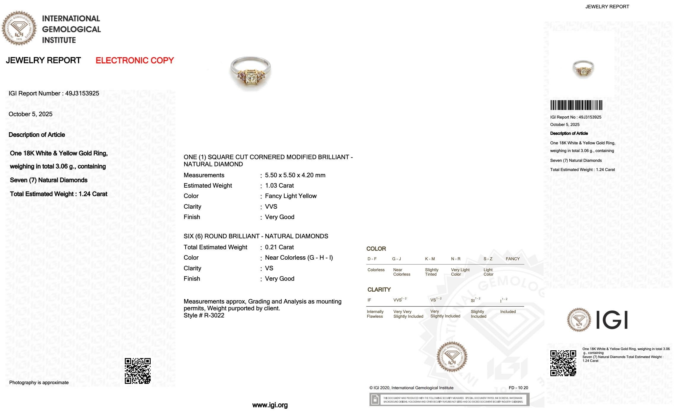 Fesselnder 1,24ct Diamanten Ring in 18k Weiß- und Gelbgold - IGI zertifiziert im Angebot 1