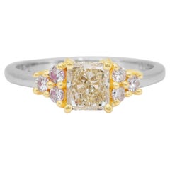 Captivating 1.24ct Diamonds Ring in 18k White & Yellow Gold - IGI Certified