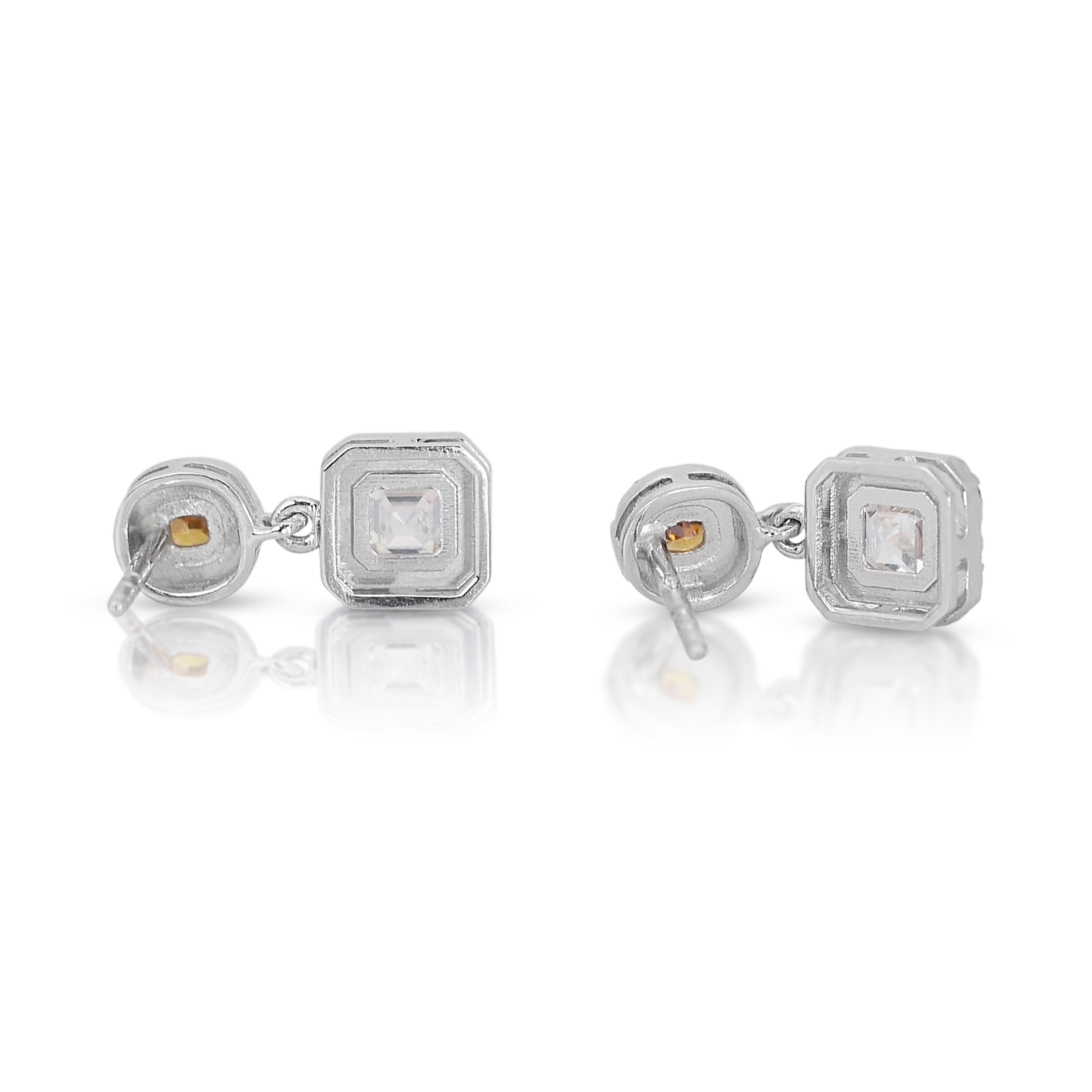 Bezaubernde 1,27 Karat Diamanten-Tropfen-Ohrringe aus 14k Weißgold - IGI-zertifiziert im Angebot 2