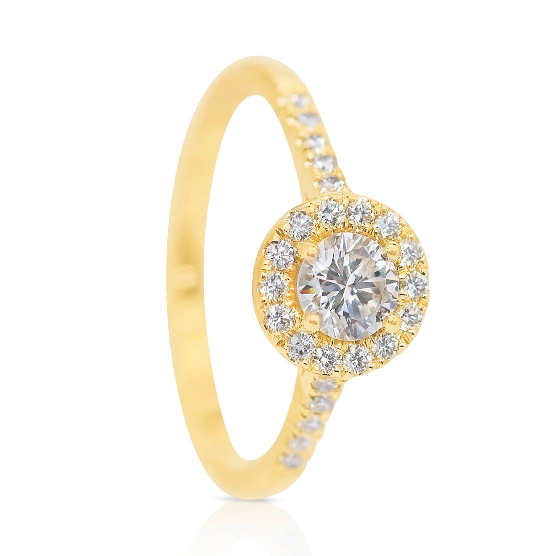 Captivating 1.32ct Triple Excellent Ideal Cut Diamonds Halo Ring 1