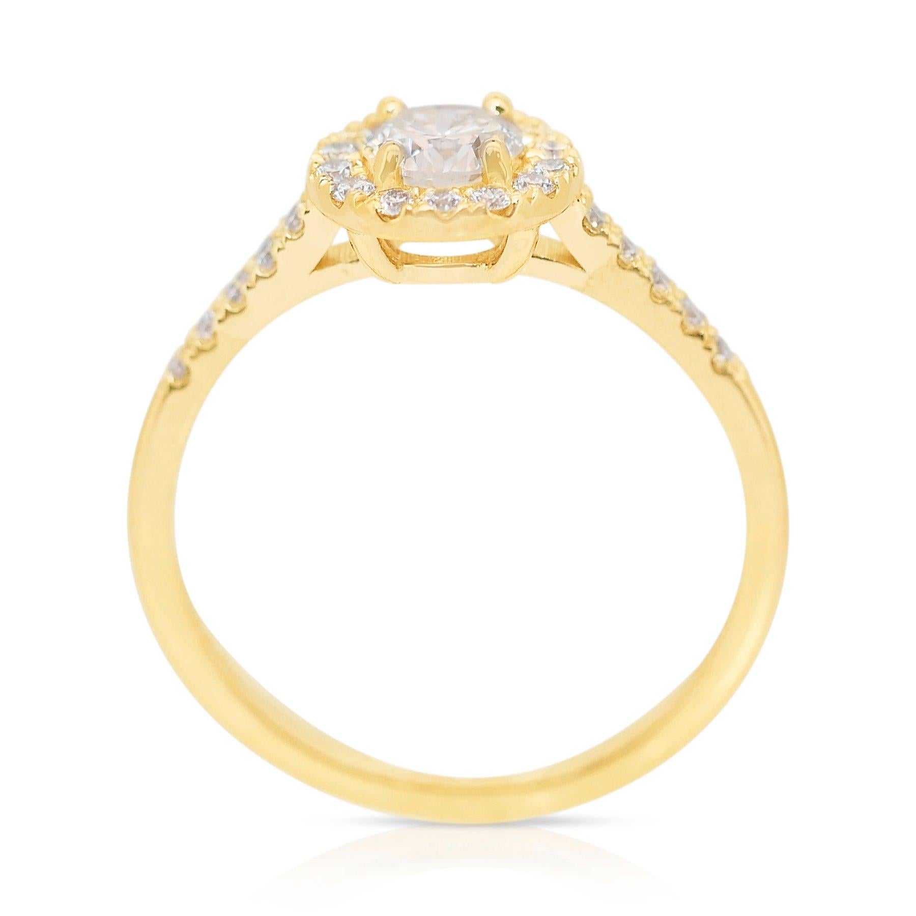 Captivating 1.32ct Triple Excellent Ideal Cut Diamonds Halo Ring 3