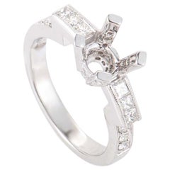 Captivating 14 Karat White Gold Diamond Pave Mounting Ring MFC29-062913