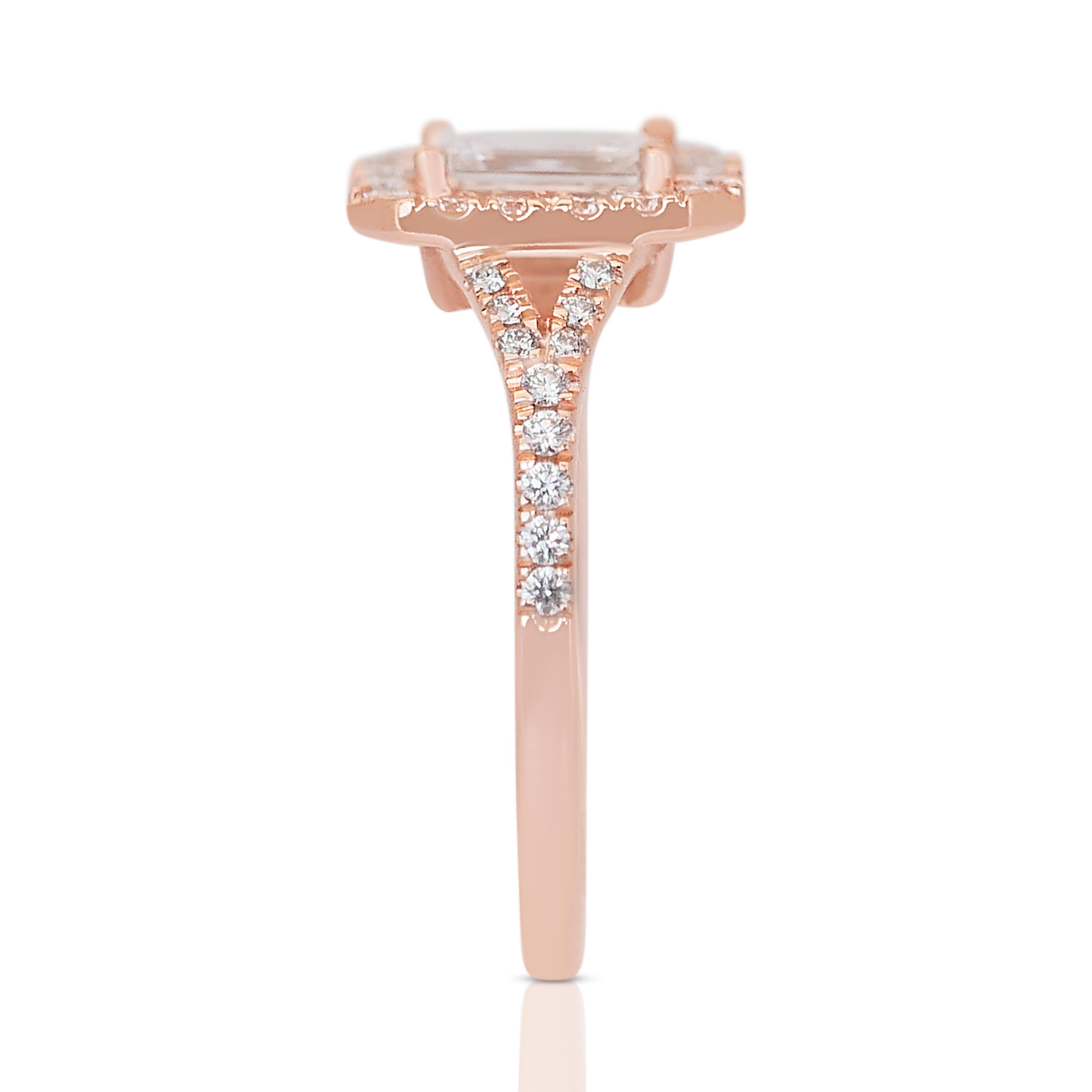 Captivating 1.42ct Diamonds Halo Ring in 18k Rose Gold - GIA Certified 1