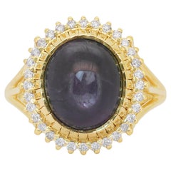 Bezaubernder 14,75 Karat Saphir und Diamanten Cocktail-Ring aus 18 Karat Gelbgold