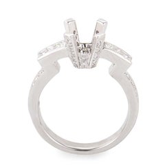 Captivating 14 Karat White Gold Diamond Pave Mounting Ring MFC29-062913