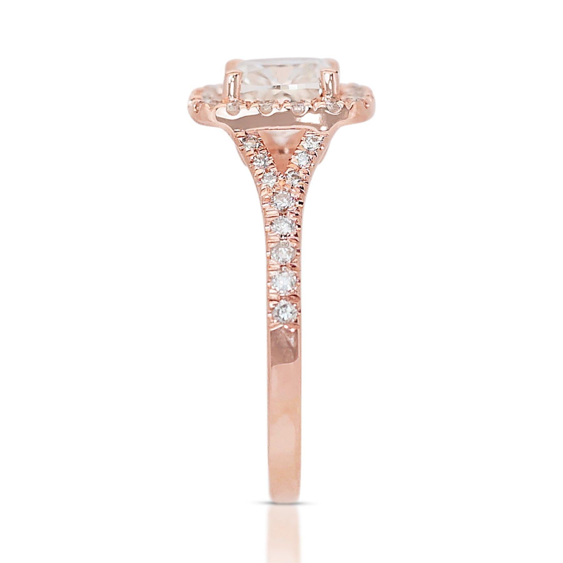 Captivating 1.55ct Double Excellent Ideal Cut Diamonds Halo Ring 2