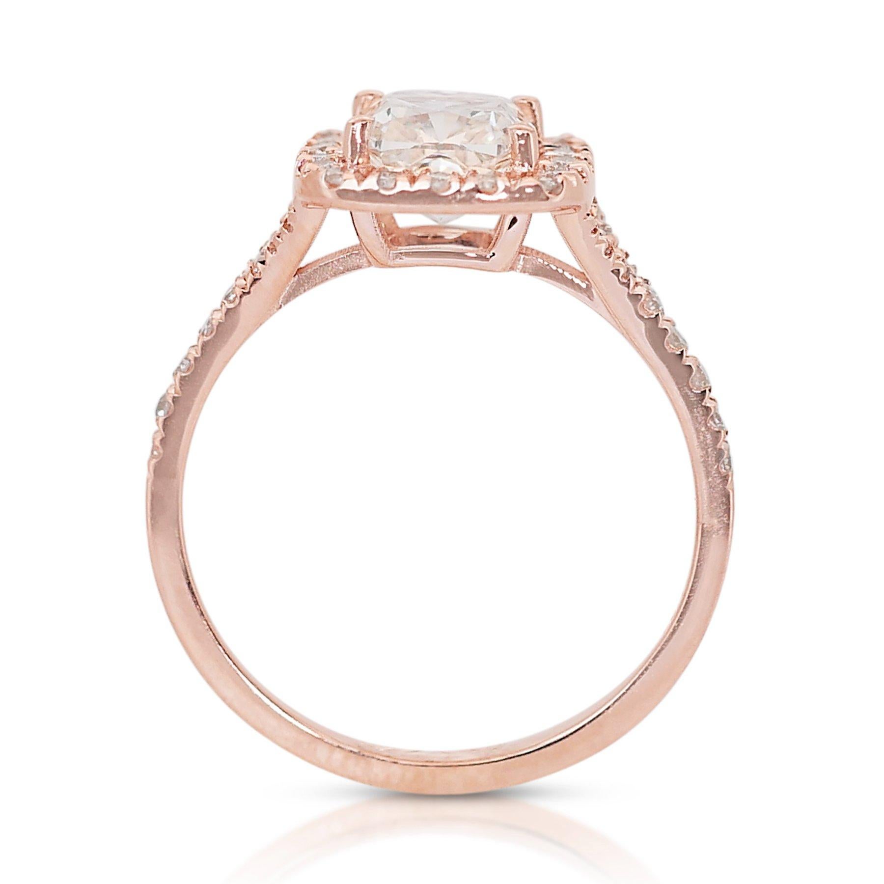 Captivating 1.55ct Double Excellent Ideal Cut Diamonds Halo Ring 3