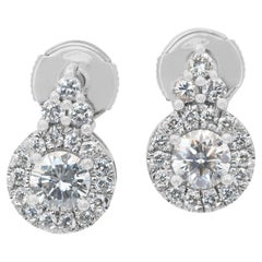 Captivating 1.59ct Diamonds Earrings in 18k White Gold - IGI Certified