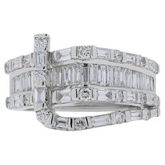 Captivating 1.78ct Diamonds Pave Ring in 18K White Gold