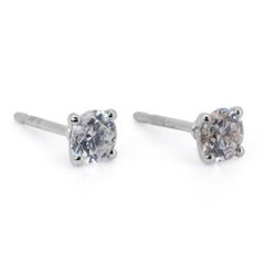 Captivating 1.8 Carat F Color VVS1 Diamond Studs in 18K White Gold