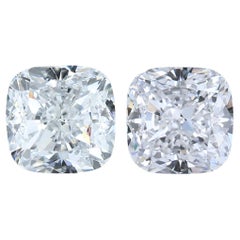 Captivating 1.80ct Double Excellent Ideal Cut Pair of Cushion-Shaped Diamonds