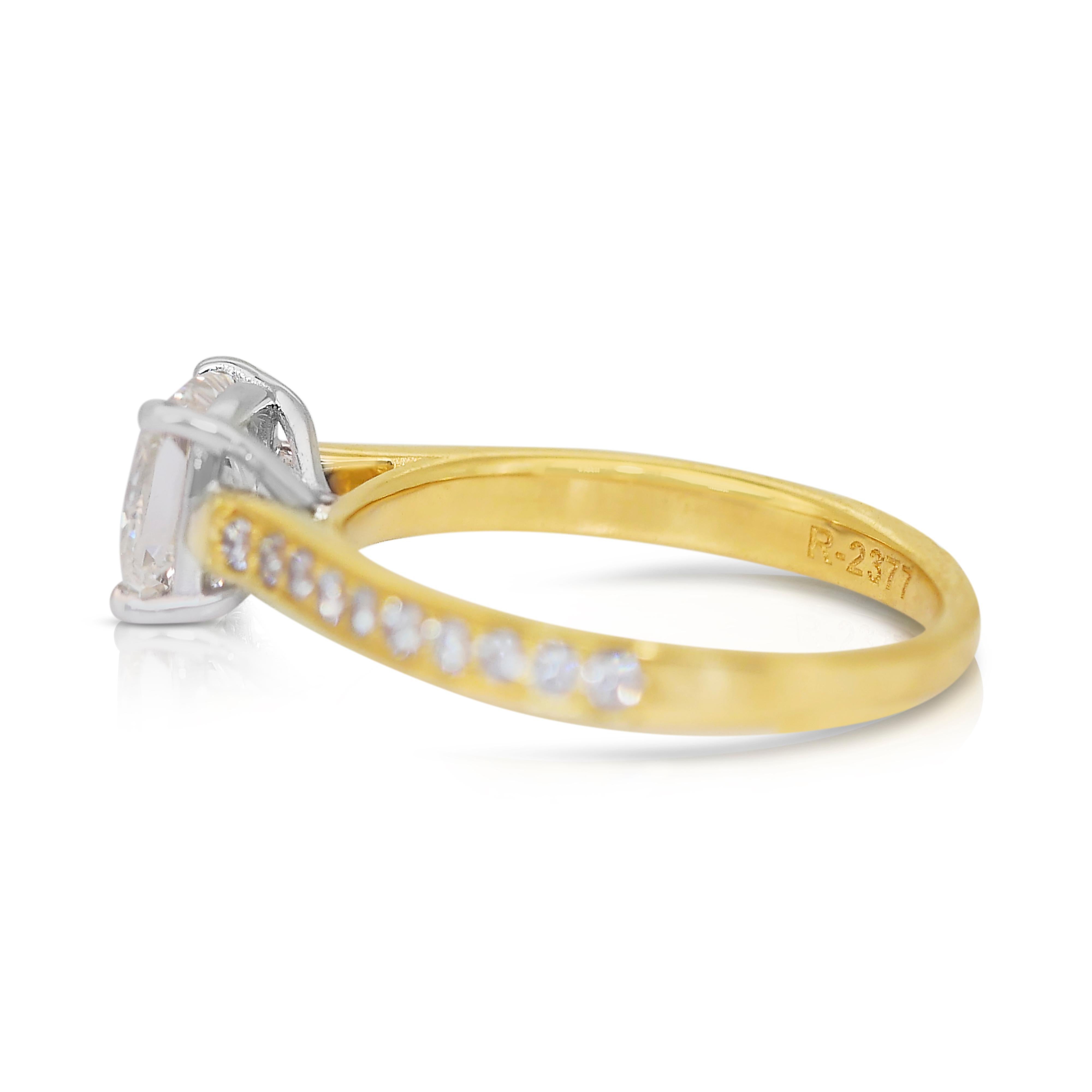 Captivating 1.85ct Diamonds Pave Ring in 18k Yellow Gold - IGI Certified In New Condition In רמת גן, IL