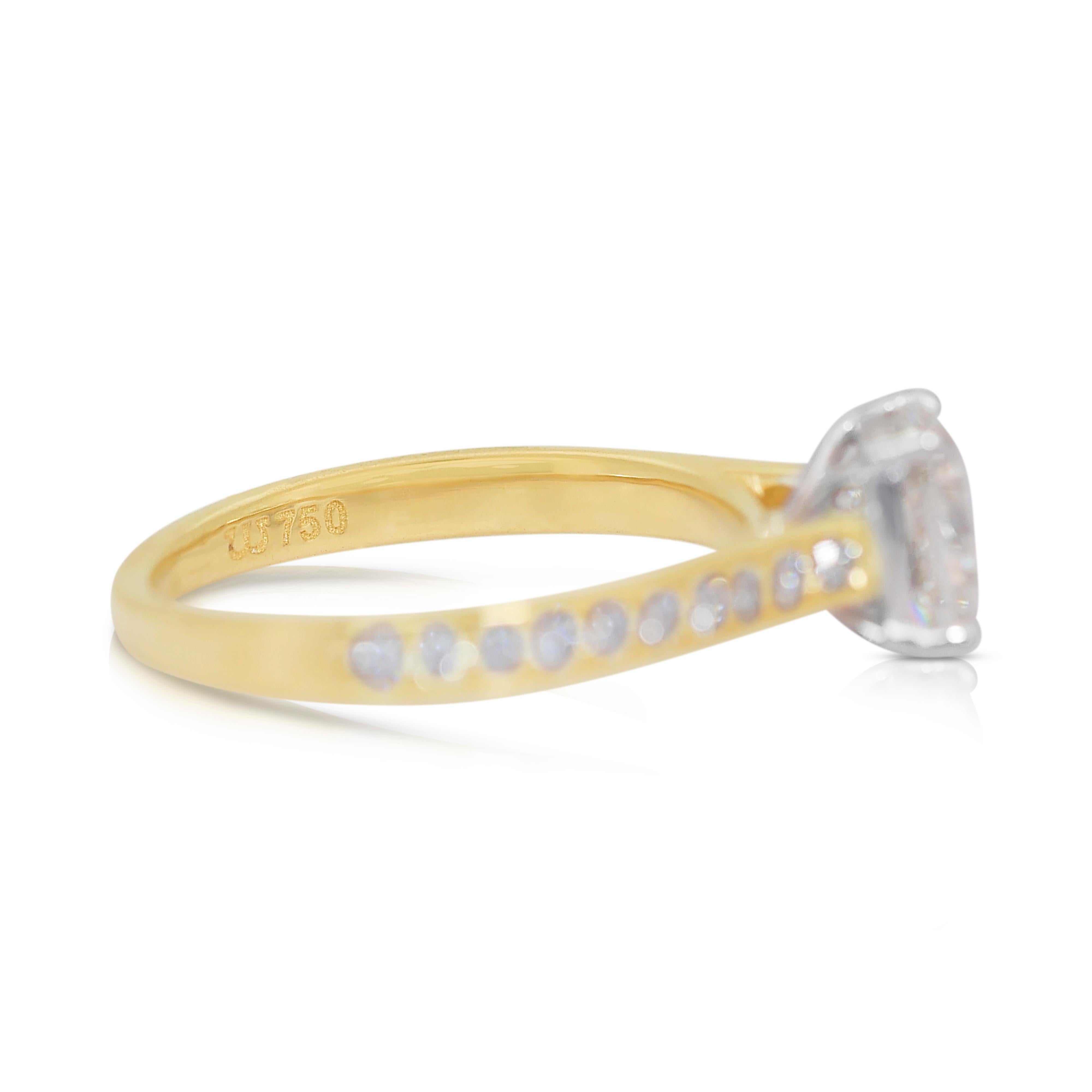 Women's Captivating 1.85ct Diamonds Pave Ring in 18k Yellow Gold - IGI Certified