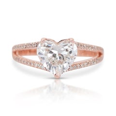 Captivating 18k Rose Gold Natural Diamond Pave Ring w/2.03 ct - IGI Certified