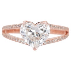 Captivating 18k Rose Gold Natural Diamond Pave Ring w/2.03 ct - IGI Certified