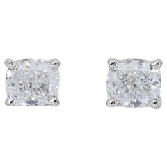 Captivating 18K White Gold Earrings with 1.40ct Natural Diamonds