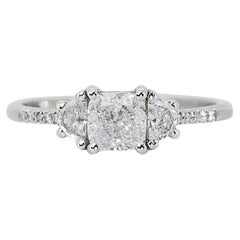 Captivating 18K White Gold Natural Diamond Halo Ring w/1.31 Carat- GIA Certified