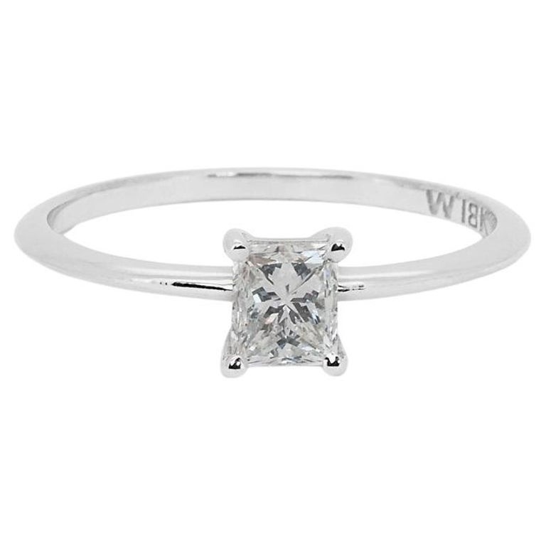 Bague Solitaire Or Blanc 18k Diamant Blanc 0 15 Ct W Si 564560