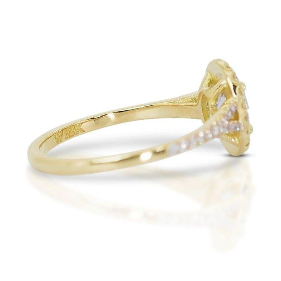 Captivating 18k Yellow Gold Ring with Natural Diamond For Sale 1
