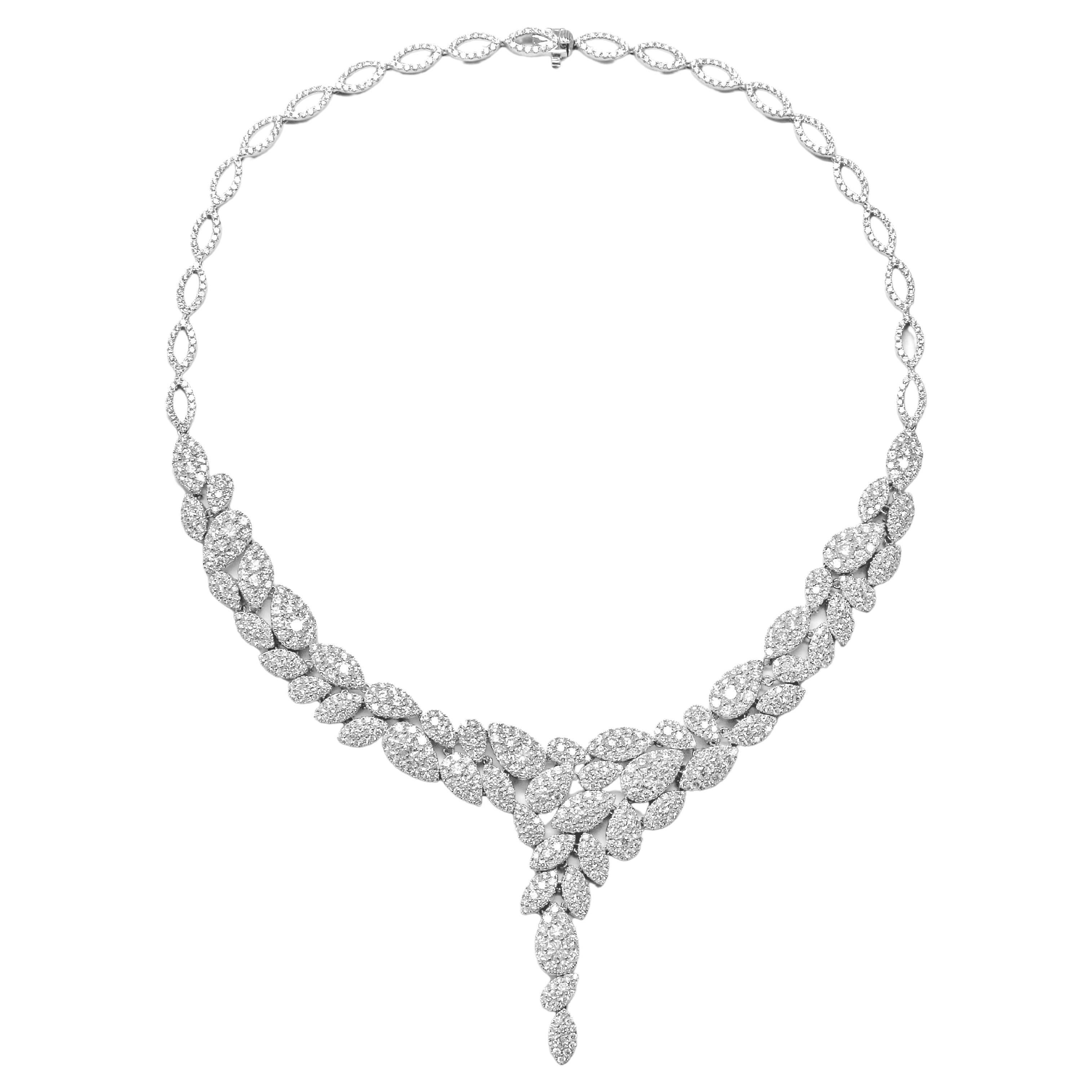 Captivating 18KW Diamond Necklace - 22.08ct, G Color, SI1 Clarity